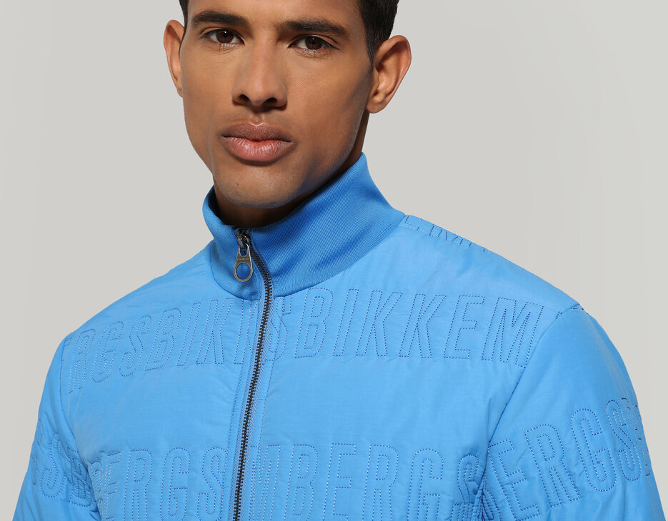 Men's quilted puffer jacket, AZURE Men's quilted puffer jacket, AZURE, hi-res-1