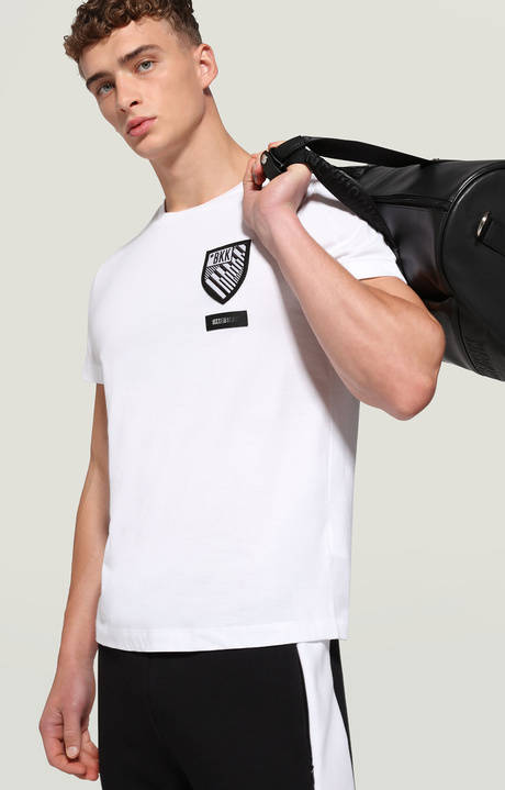 Men's T-shirt with patch, OPTICAL WHITE, hi-res-1