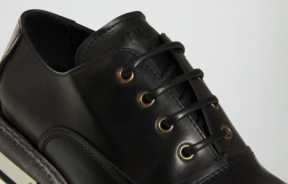Met men's lace-up leather shoes, BLACK Met men's lace-up leather shoes, BLACK, hi-res-1