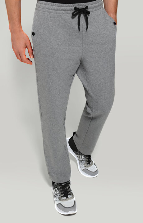 bikkembergs Men's Grey track pants with rubber patch