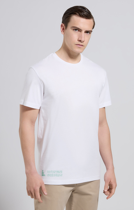 Men's T-shirt with print on back, WHITE, hi-res-1