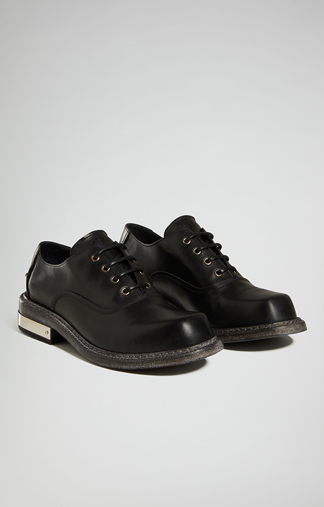 Met men's lace-up leather shoes, BLACK, hi-res-1