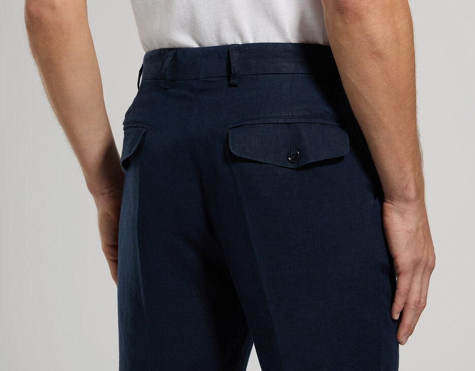 Men's linen pants, BLACK IRIS Men's linen pants, BLACK IRIS, hi-res-1