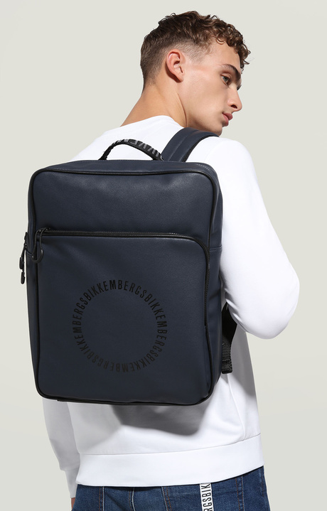 Men's squared backpack - Eithan, BLUE, hi-res-1