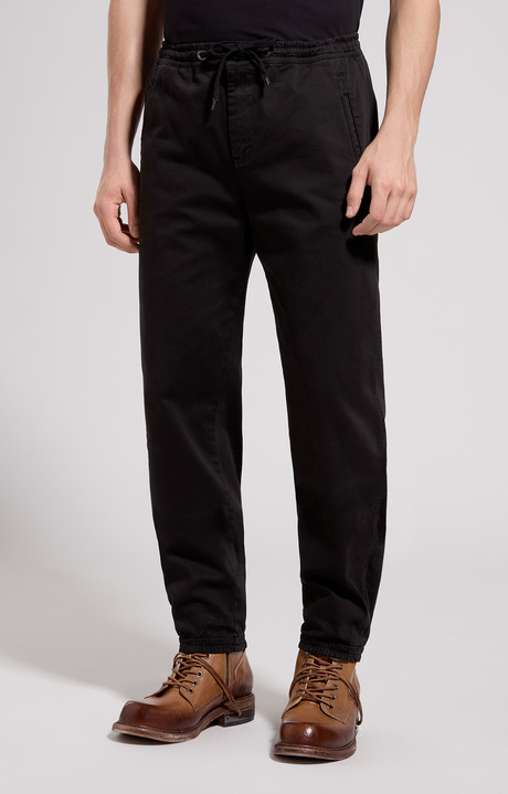 Men's gabardine joggers, BLACK, hi-res-1