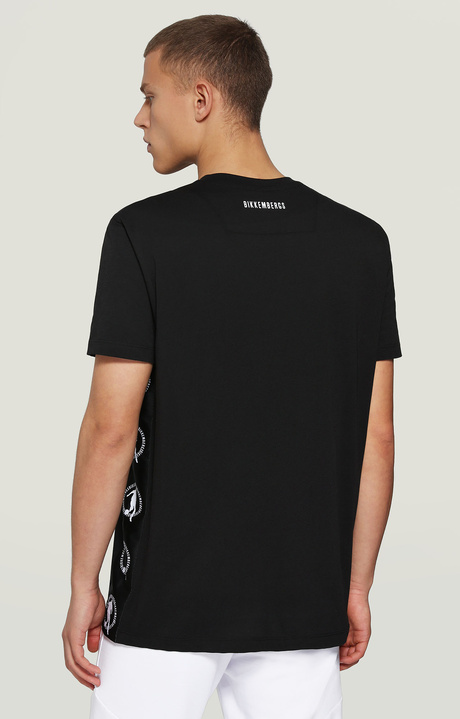 Men's T-shirt with soccer print, BLACK Men's T-shirt with soccer print, BLACK, hi-res-1