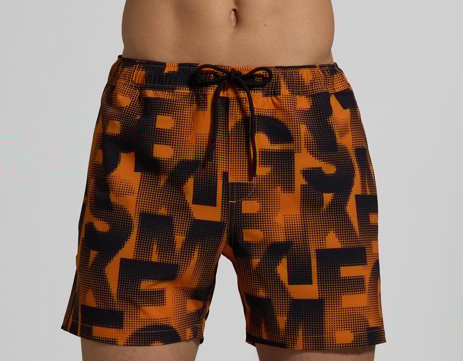 Men's camouflage swim trunks, ORANGE Men's camouflage swim trunks, ORANGE, hi-res-1