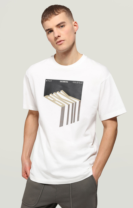 Men's T-shirt in organic cotton, WHITE, hi-res-1