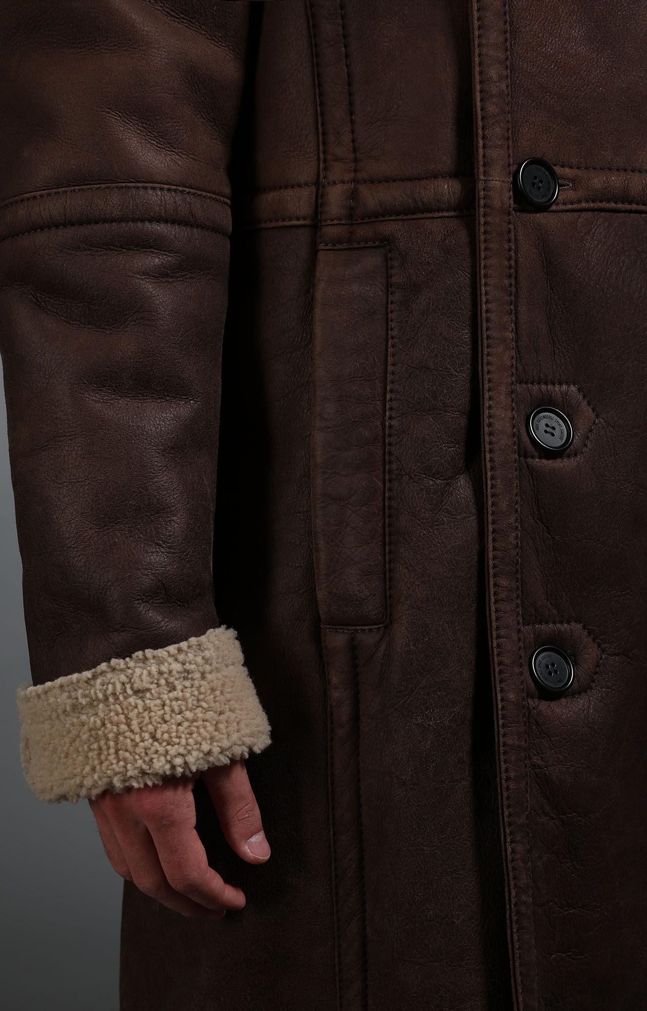 Mens full length sheepskin coat new arrivals