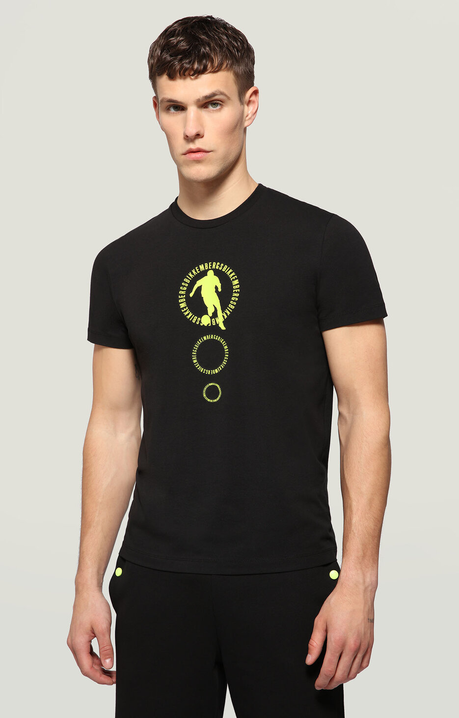 Men's T-shirt with rubberized print, BLACK Men's T-shirt with rubberized print, BLACK, hi-res-1