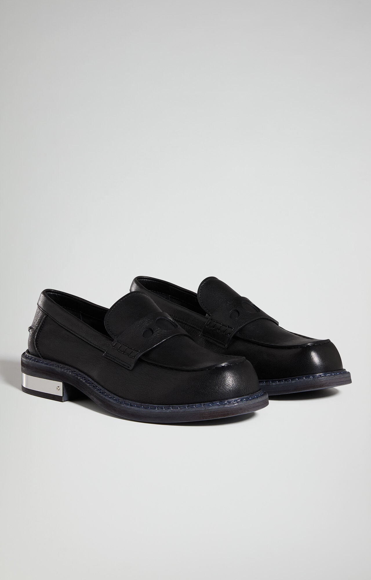 Men's slip-on shoes: leather moccasins with buckle | Bikkembergs
