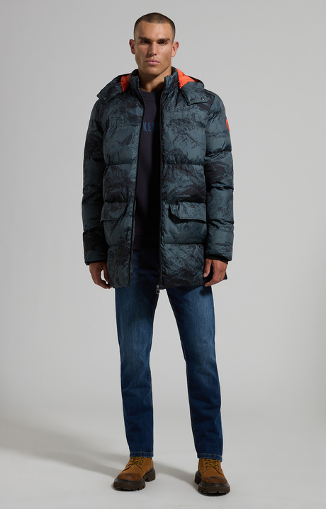 Men's long puffer jacket, ALLOVER GREY, hi-res-1