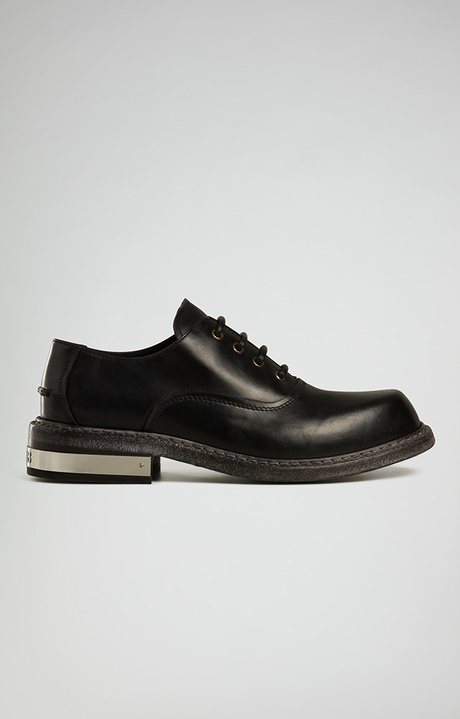Met men's lace-up leather shoes, BLACK, hi-res-1