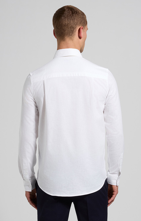 Men's linen-blend shirt, WHITE, hi-res-1