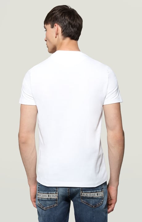 Men's T-shirt with vertical print, OPTICAL WHITE Men's T-shirt with vertical print, OPTICAL WHITE, hi-res-1