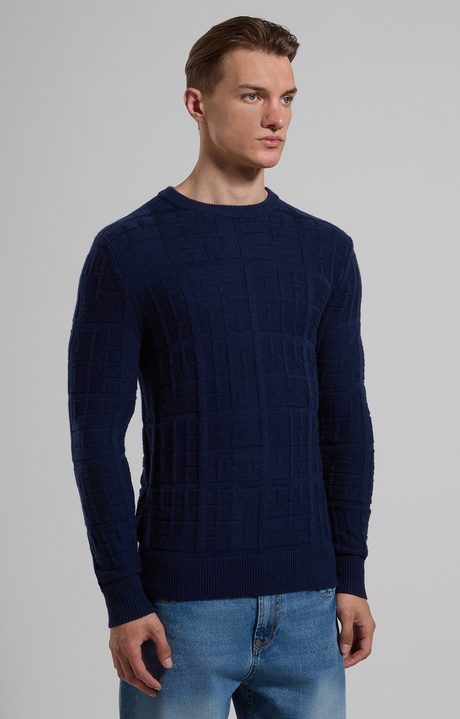 Men’s sweater with all-over logo, BLACK IRIS, hi-res-1