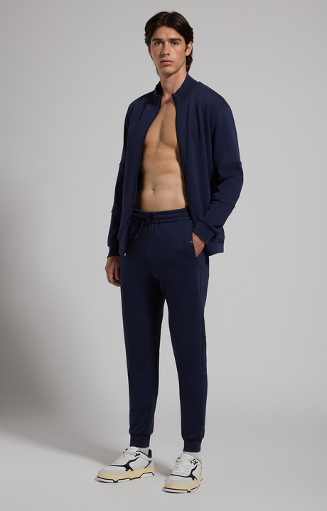 Men's cotton twill sweatshirt, BLACK IRIS, hi-res-1