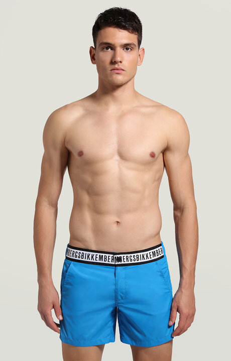 bikkembergs Men's Blue swim shorts with tape