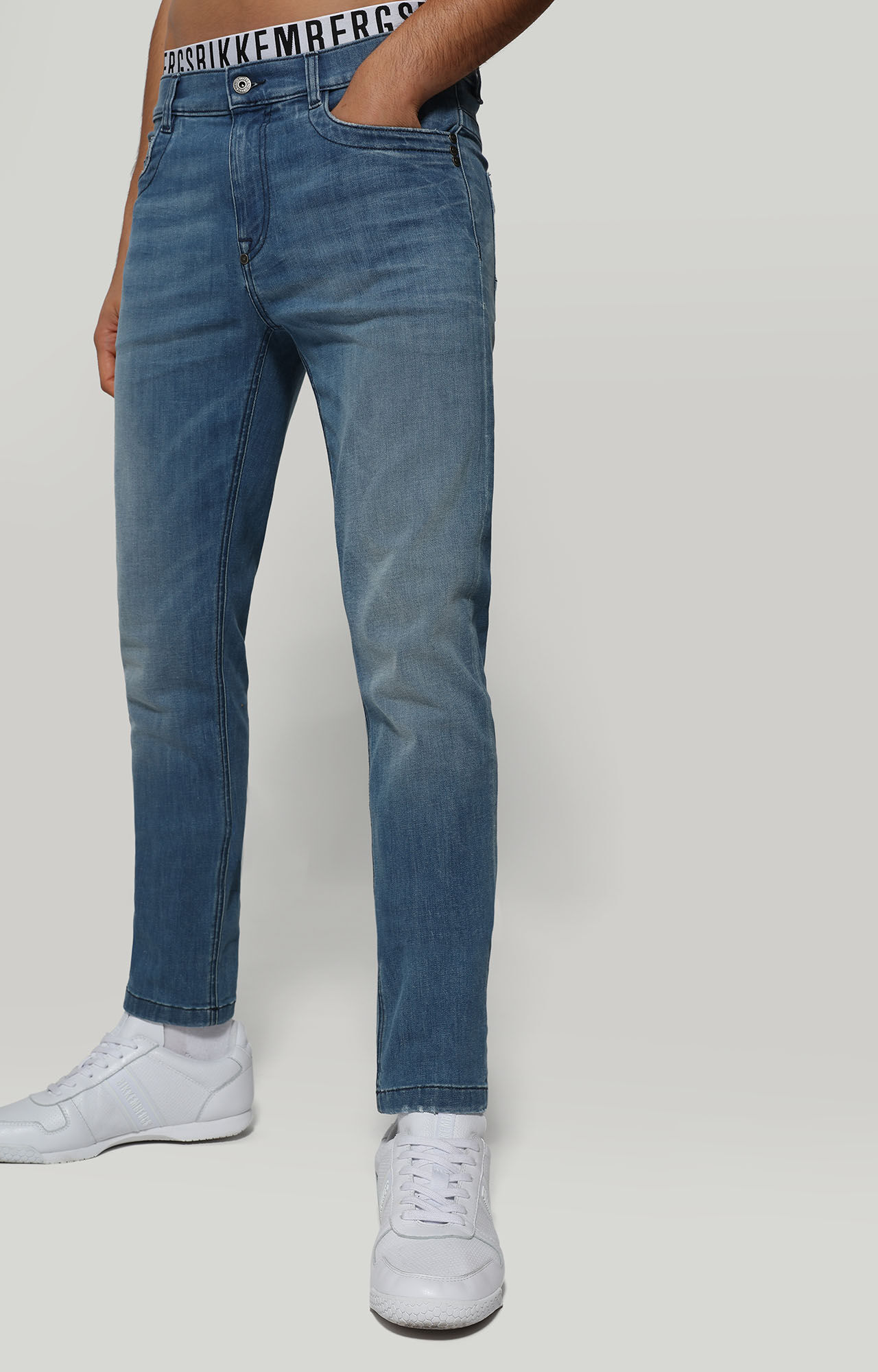 Jeans uomo slim fit cropped | BLUE | Bikkembergs