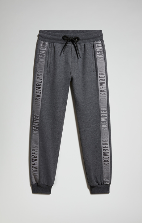 junior's tracksuit set with logo bands, DARK GREY MELANGE, hi-res-1