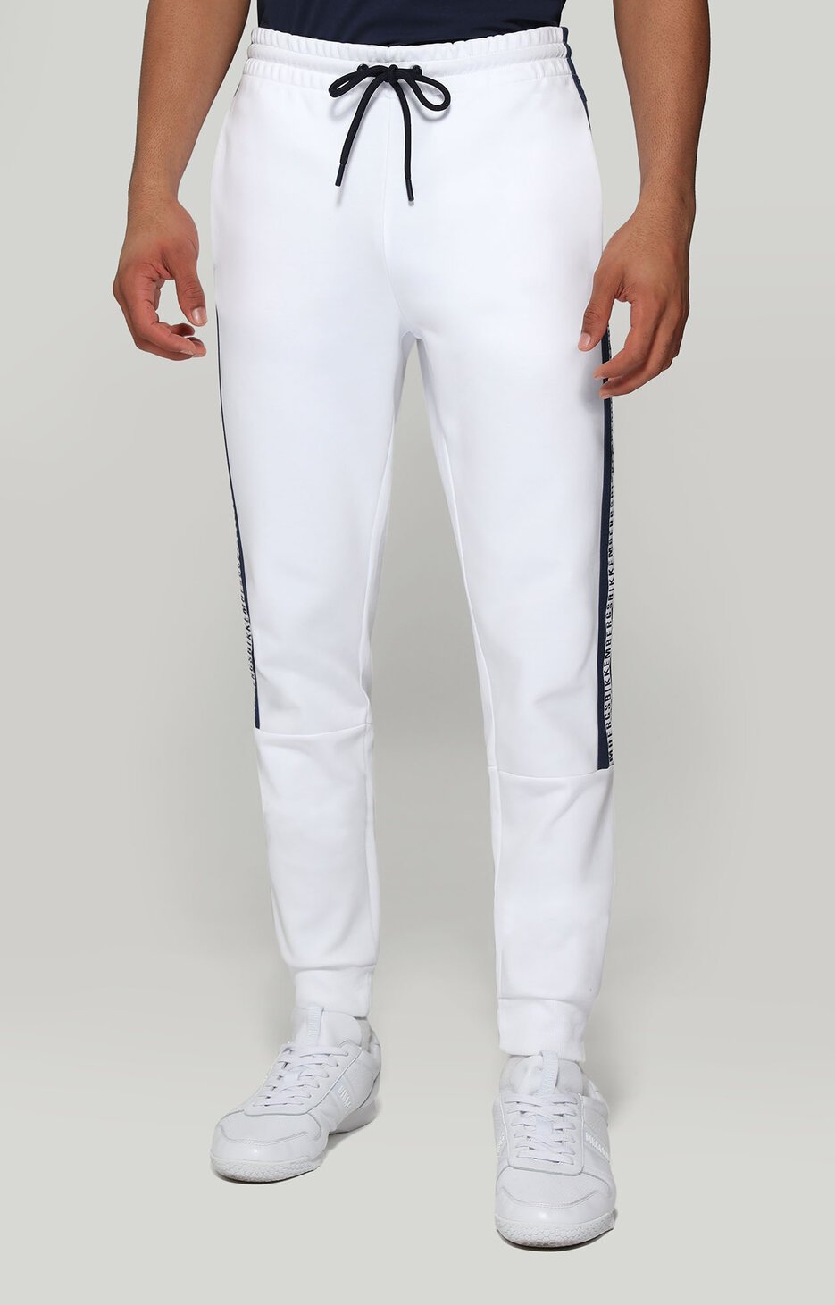 Men's sweatpants in interlock fleece, OPTICAL WHITE Men's sweatpants in interlock fleece, OPTICAL WHITE, hi-res-1