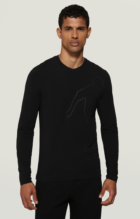 T-shirt uomo manica lunga, BLACK, hi-res-1