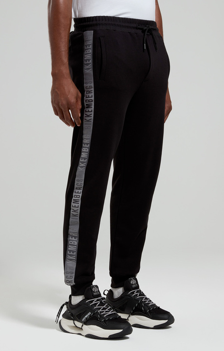 Men's joggers with ribbed cuffs, BLACK, hi-res-1