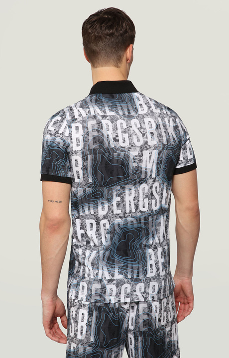 Men's polo shirt with water map, WATERMAP GREY Men's polo shirt with water map, WATERMAP GREY, hi-res-1