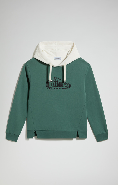 Boys' Cotton Hooded Sweatshirt, DUCK GREEN, hi-res-1