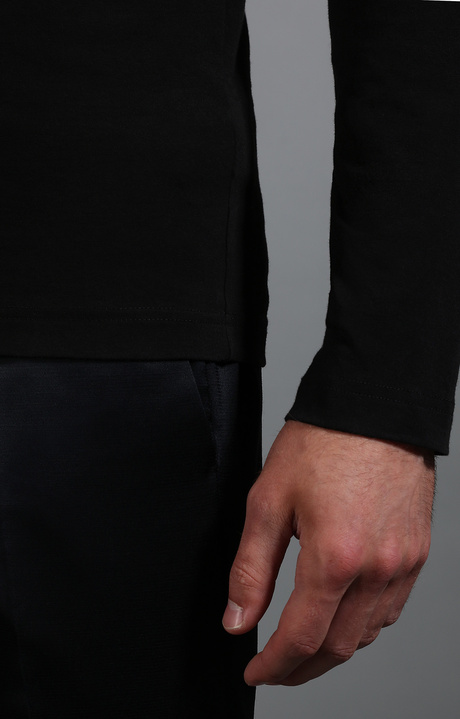 Men's black long sleeve t-shirt, BLACK, hi-res-1