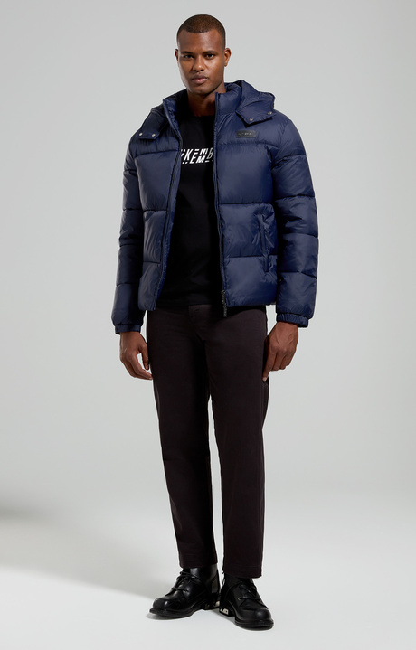 Men’s puffer jacket with reflective print, BLACK IRIS, hi-res-1