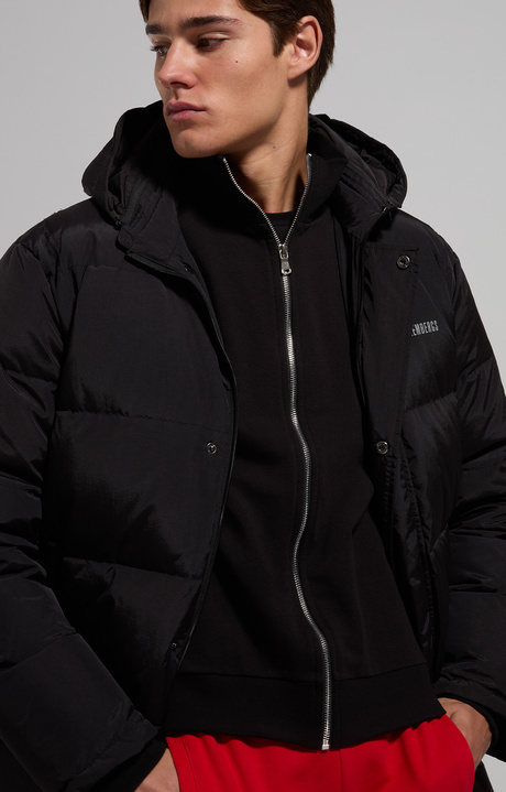 Men's puffer with reflective detail, BLACK, hi-res-1