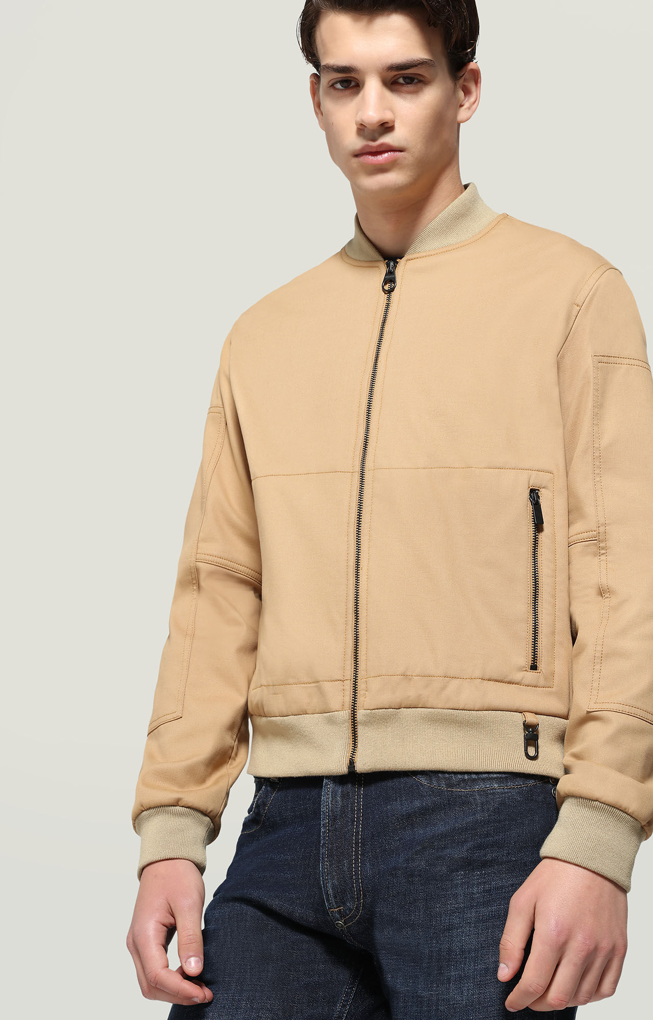 camel bomber jacket
