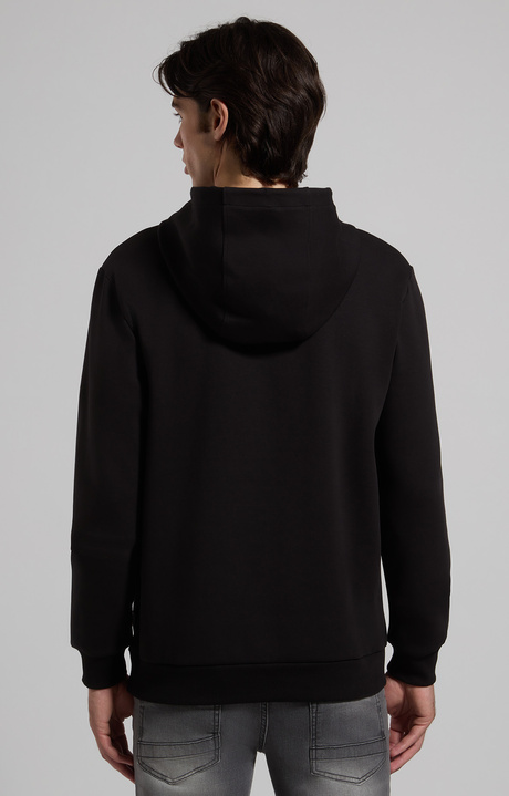 Men's sweatshirt with contrast drawstring, BLACK Men's sweatshirt with contrast drawstring, BLACK, hi-res-1
