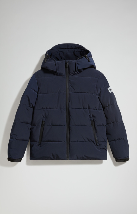 Padded junior's jacket with hood, BLACK IRIS, hi-res-1