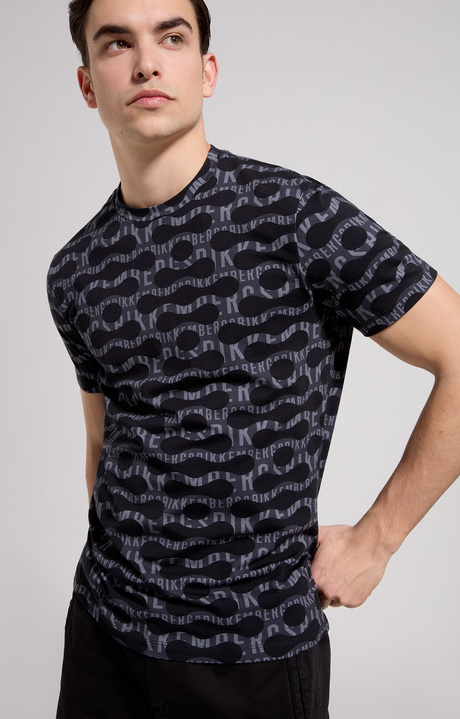 Men's slim fit pop camouflage T-shirt, BLACK, hi-res-1