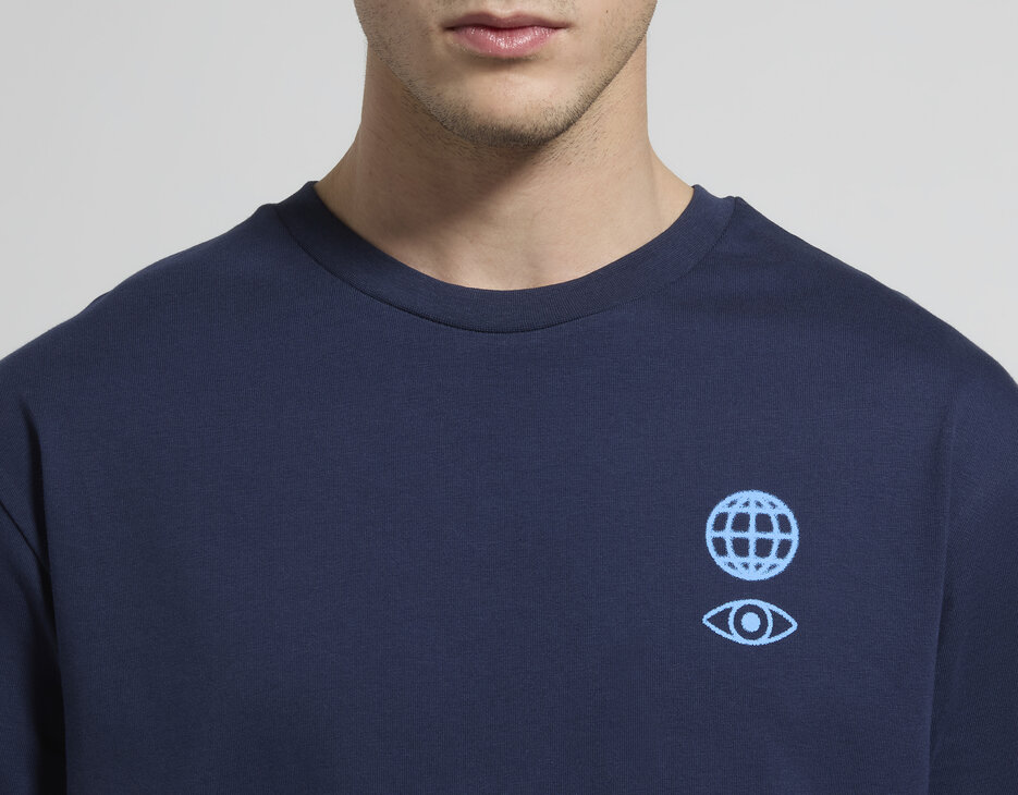 Men's back-print T-shirt, BLACK IRIS, hi-res-1