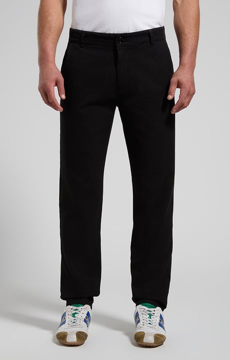 Men's barrel-leg pants, BLACK, hi-res-1