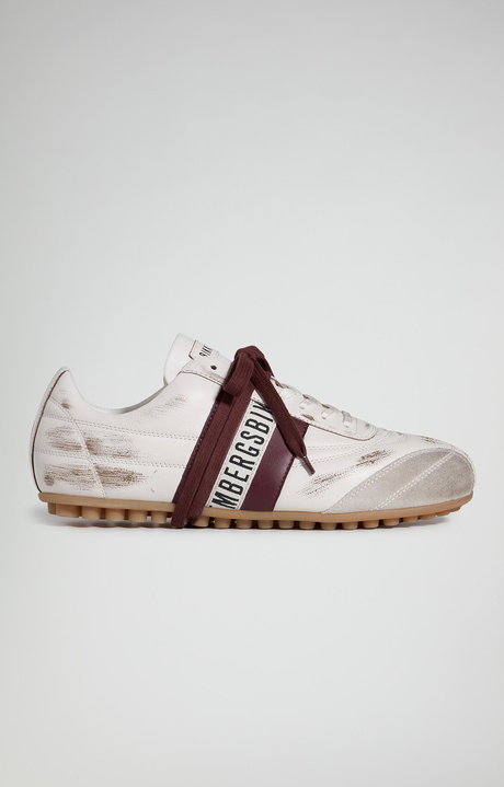 Men's Soccer M distressed leather sneakers, OFF WHITE, hi-res-1