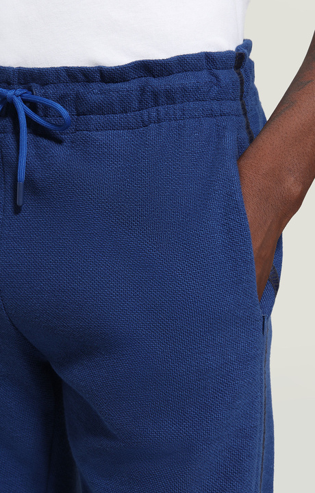Men's fleece joggers with contrast inserts, BLUE, hi-res-1