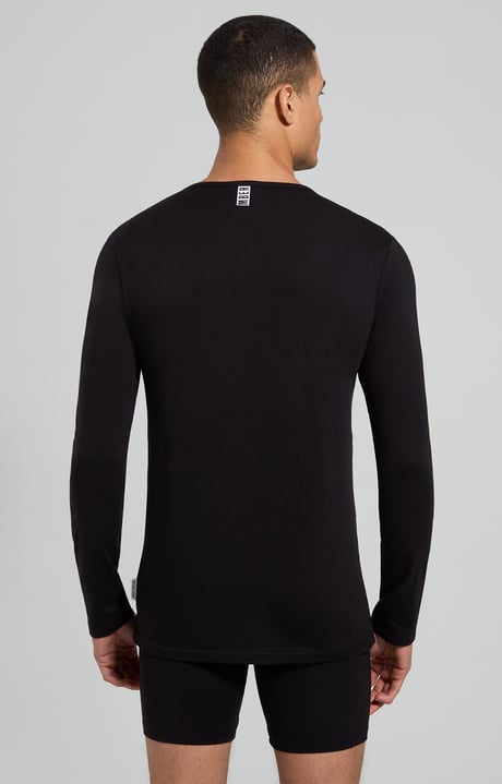 Men's long-sleeve undershirt, BLACK Men's long-sleeve undershirt, BLACK, hi-res-1