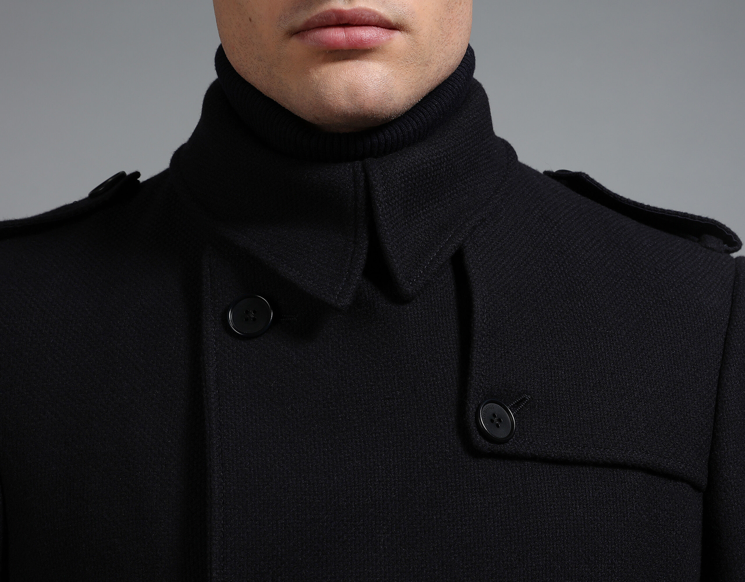 Blue Men's navy double breasted coat | Bikkembergs