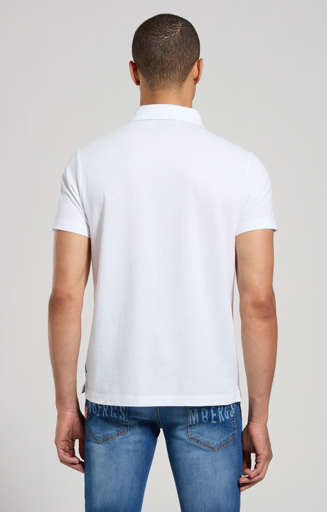 Piquet cotton men's polo shirt, WHITE, hi-res-1