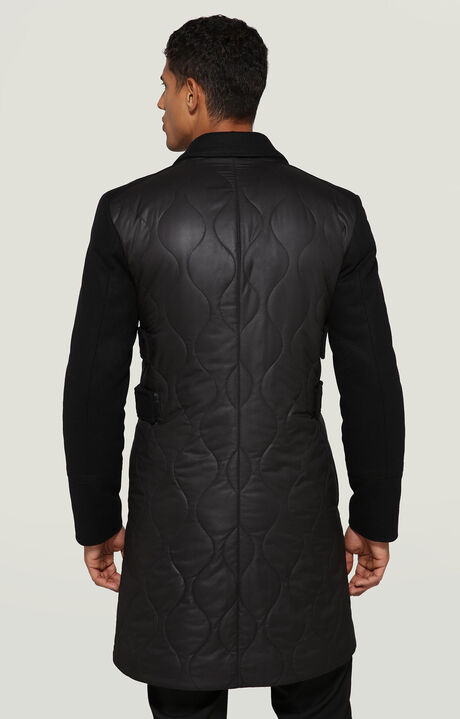 Men's coat with quilted back, BLACK, hi-res-1