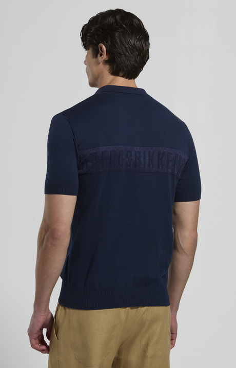 Men's knit polo shirt, BLACK IRIS, hi-res-1