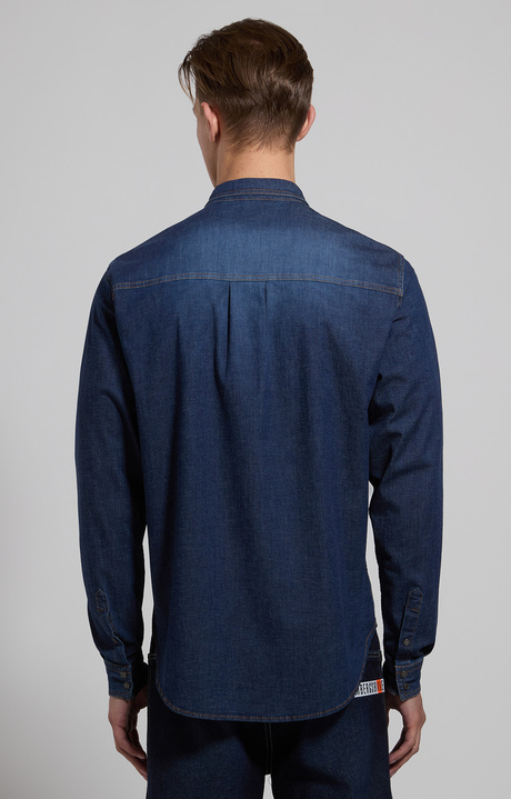 Men’s denim shirt, L3 BLUE DENIM, hi-res-1