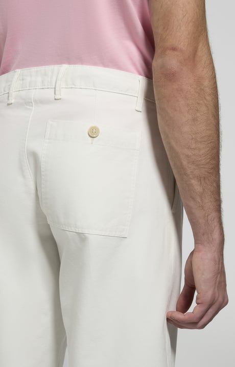 Men's barrel-leg pants, MARSHMALLOW, hi-res-1