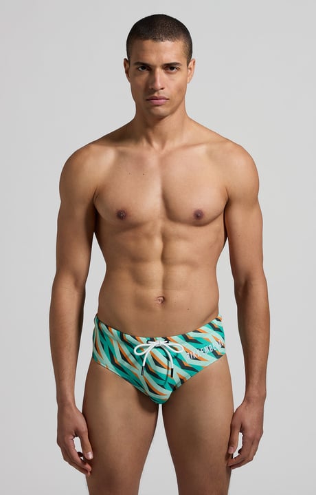 Optical print men's swim briefs, MULTICOLOR Optical print men's swim briefs, MULTICOLOR, hi-res-1