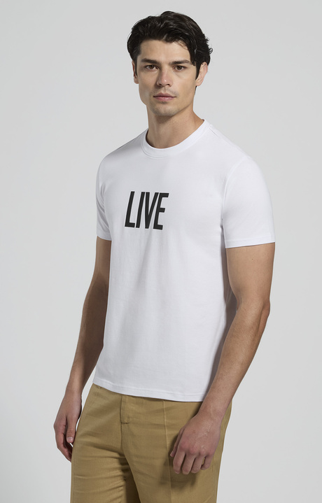 Men's contrast-print T-shirt, WHITE, hi-res-1