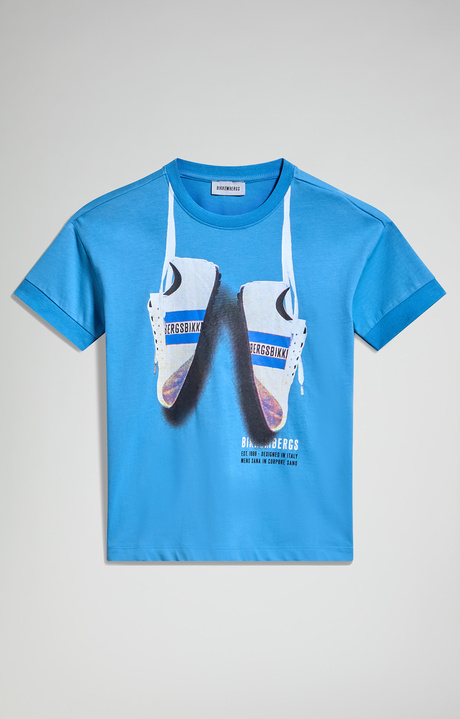 Printed boys&rsquo; T-shirt, AZURE BLUE, hi-res-1